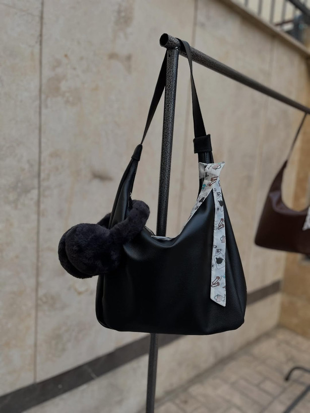 کیف روژانو جنس چرم شرانگ رنگ مشکی شکلاتی ابعاد ۳۰۴۰